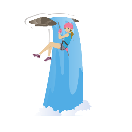 Waterfall-rappelling